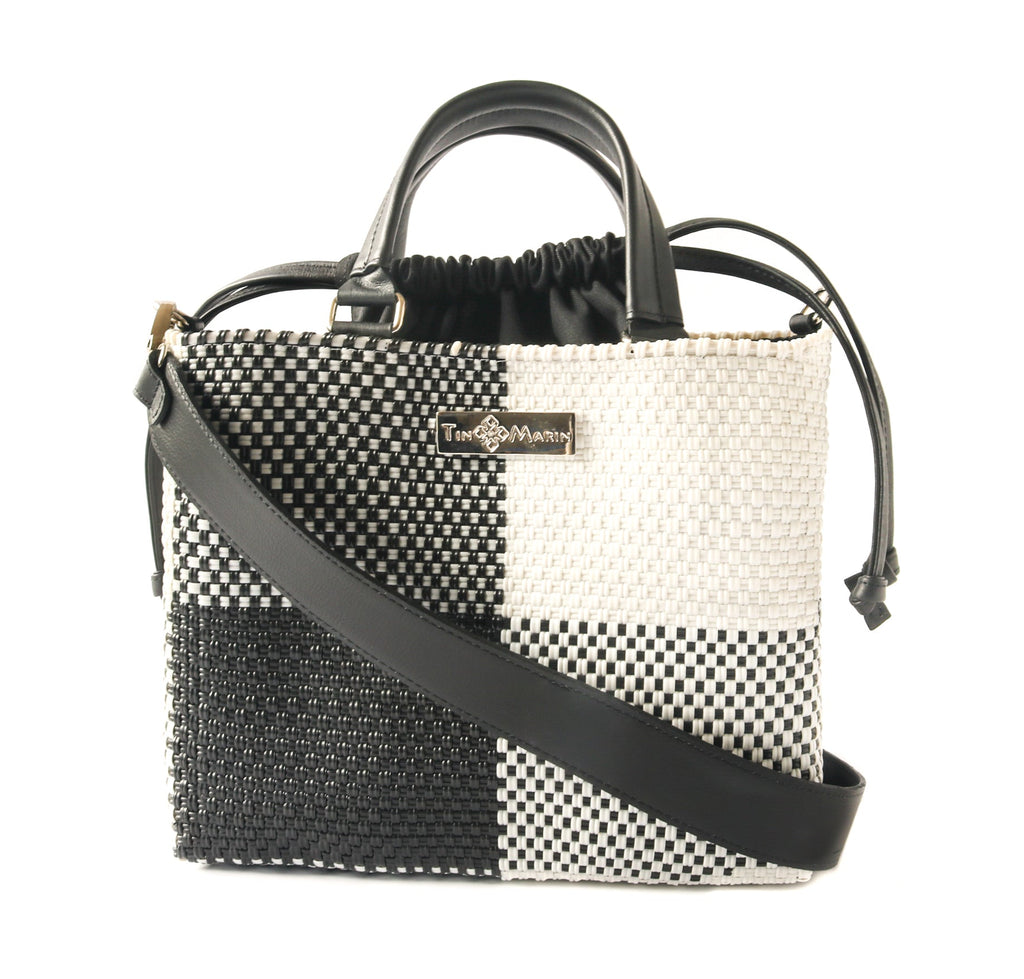 Lucy Medium Woven Crossbody Drawstring Bag