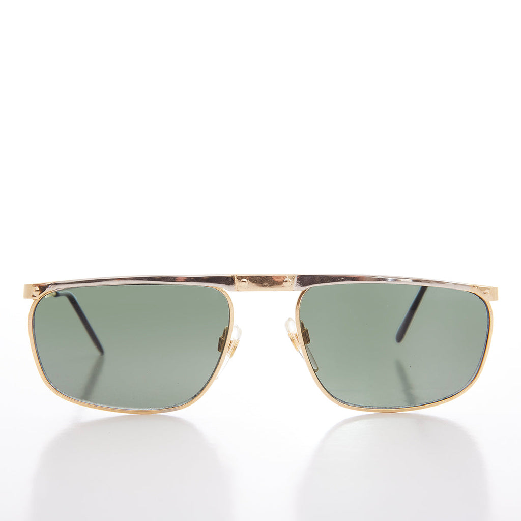 Gold and Silver Flat Top Rectangle Sunglasses - Medford