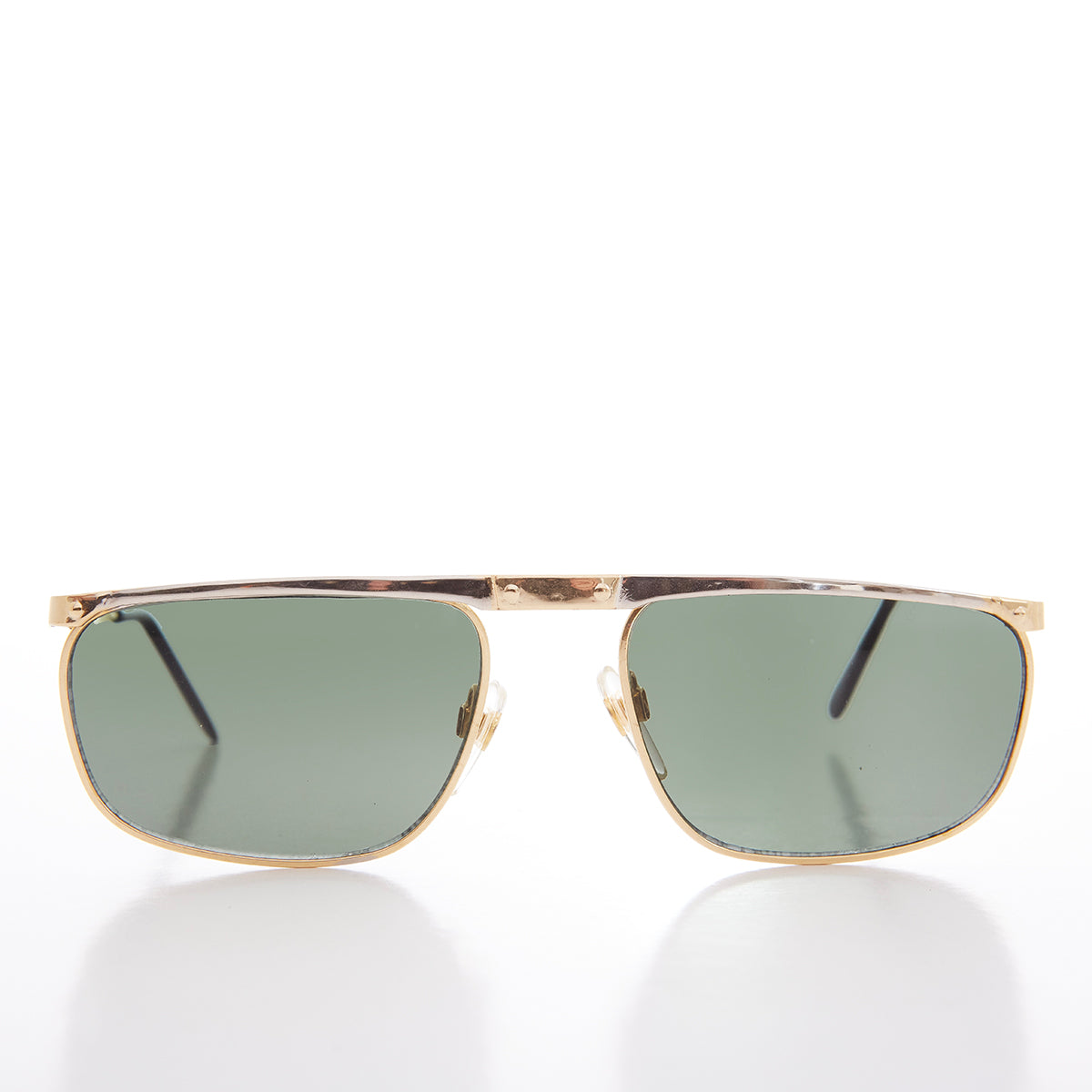 Gold and Silver Flat Top Rectangle Sunglasses - Medford