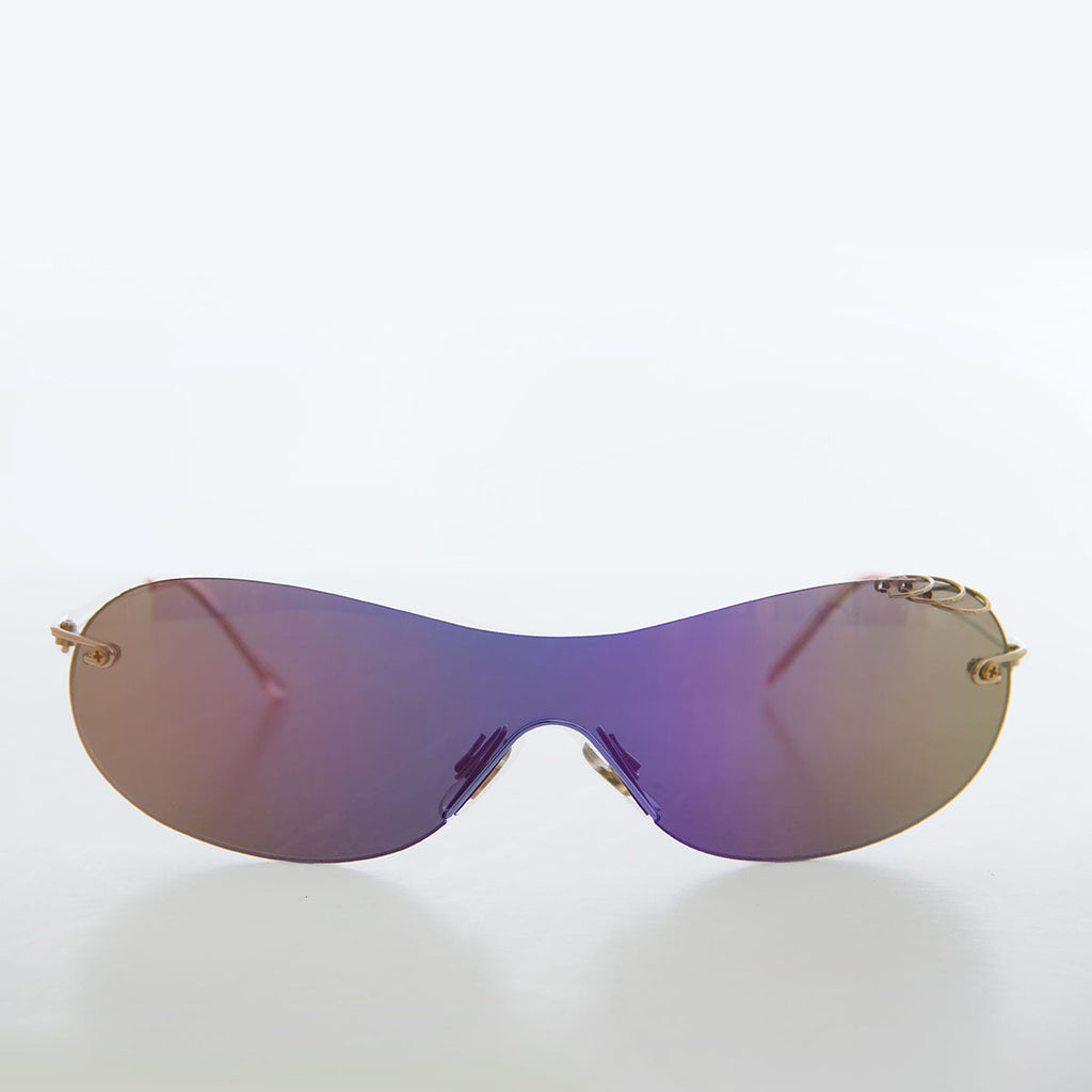 Mono Lens Vintage Sunglasses with Piercing - Monte
