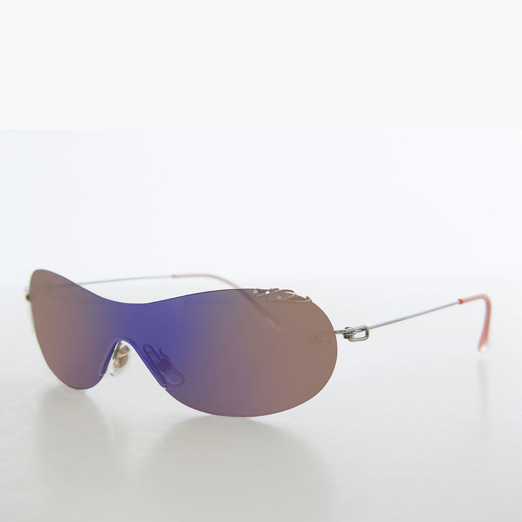 Mono Lens Vintage Sunglasses with Piercing - Monte