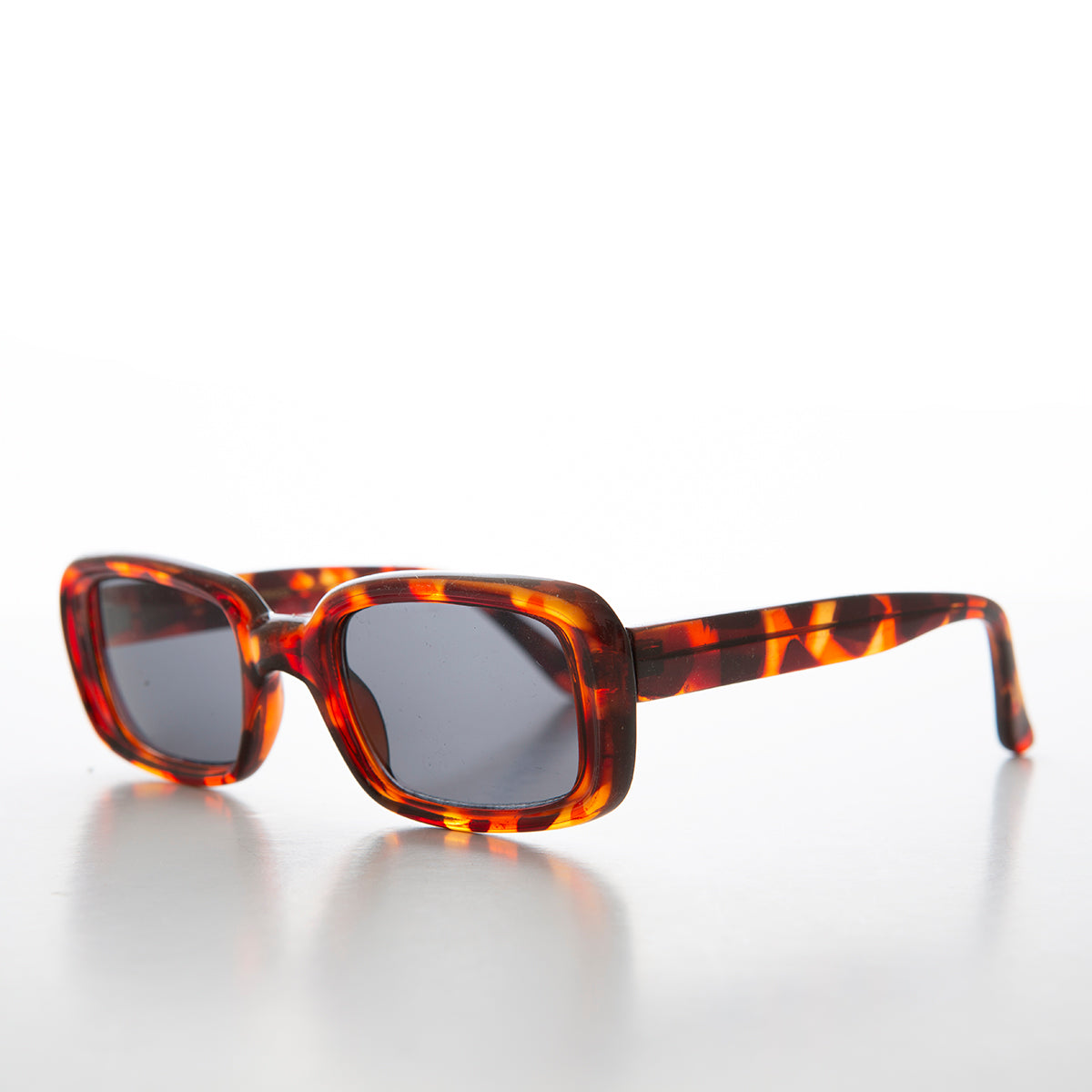 Classic Rectangle Retro Mod Sunglasses - Moss