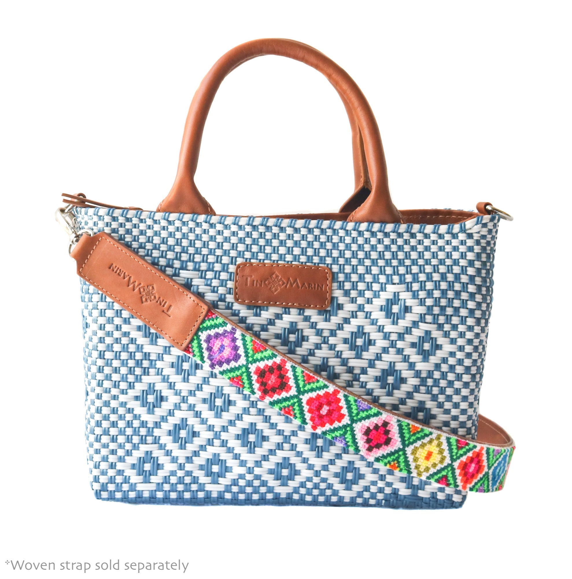 Mai Woven Bag Strap - Multi with Leather