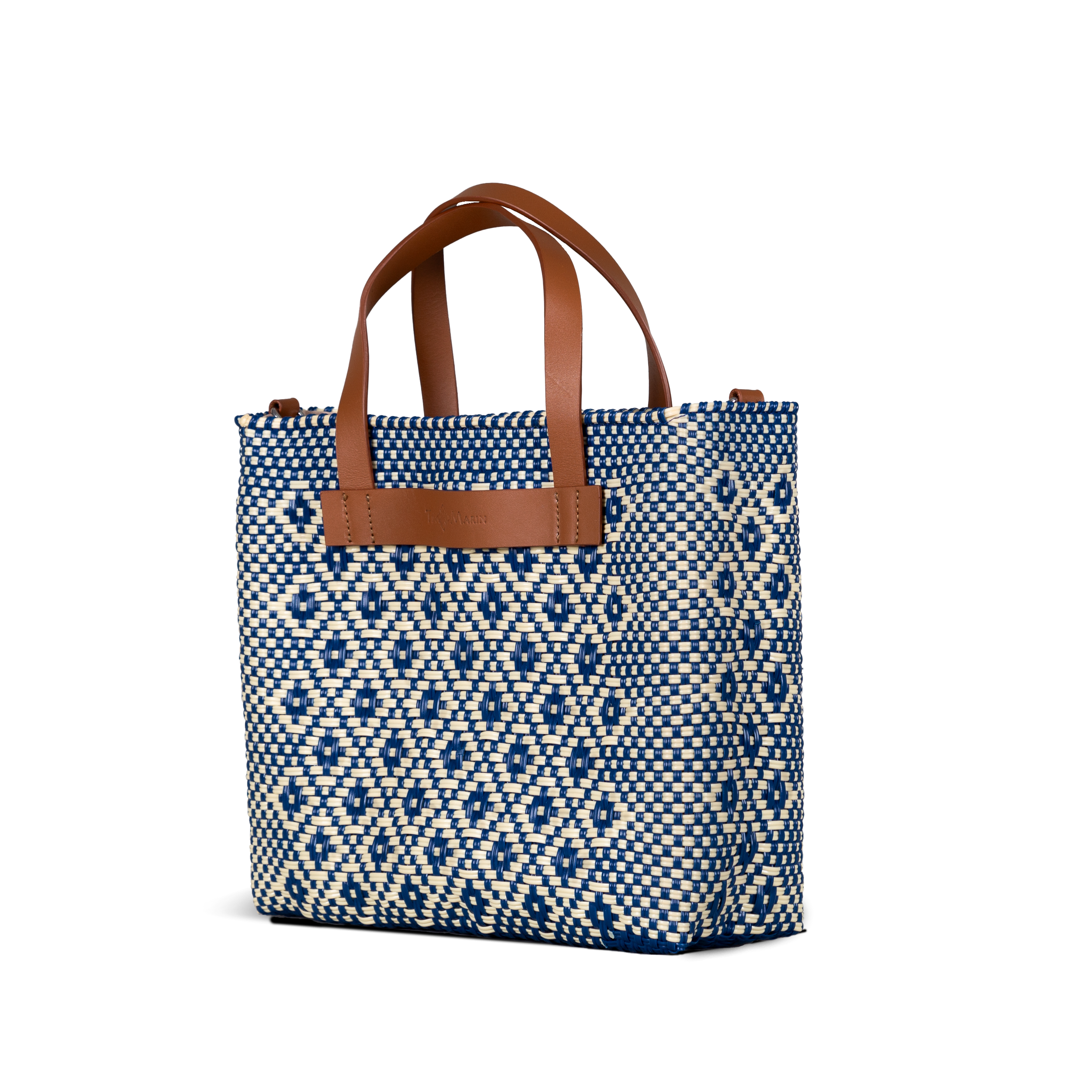 Mixte Large Woven Crossbody Bag - Tan Leather