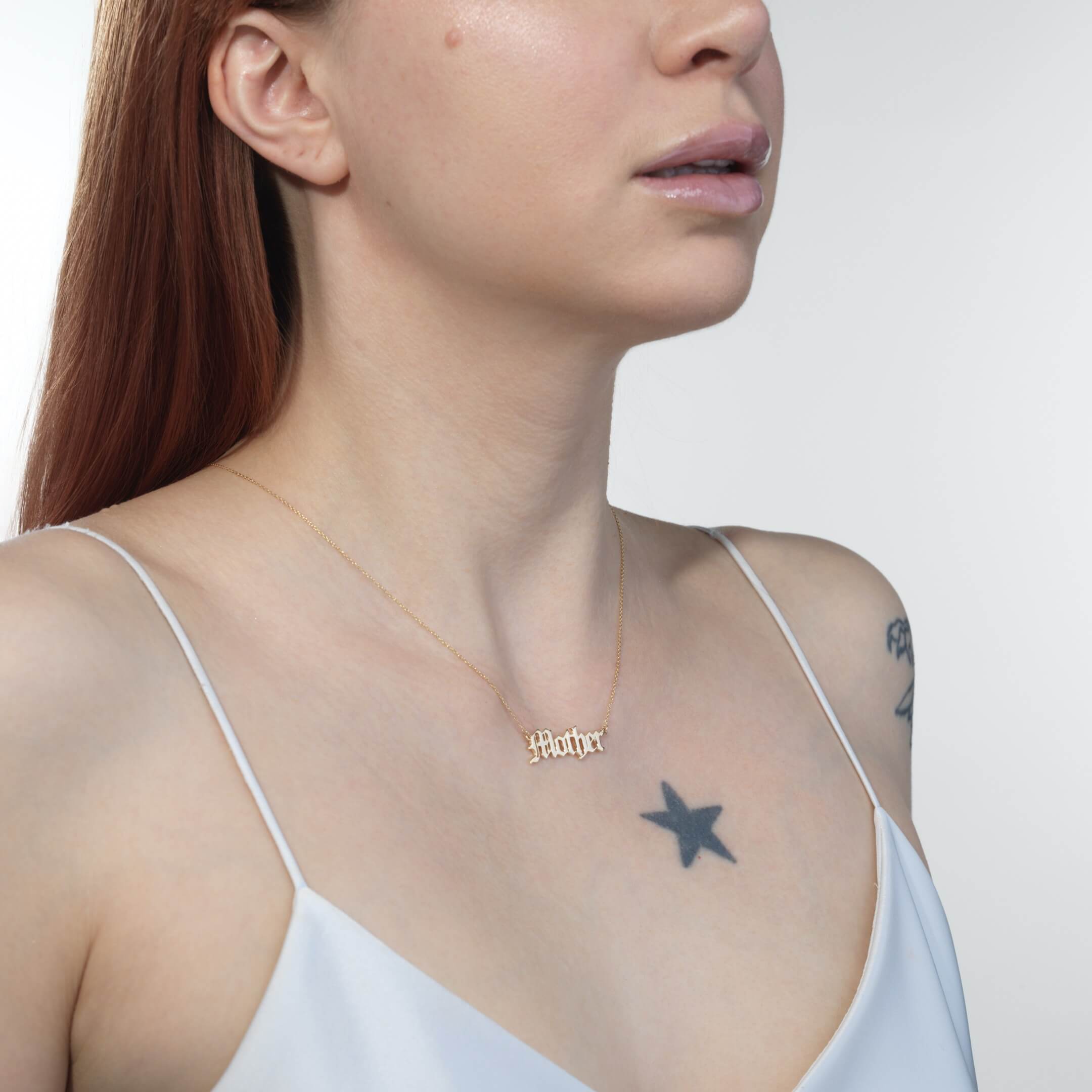 “Mother” Nameplate Necklace