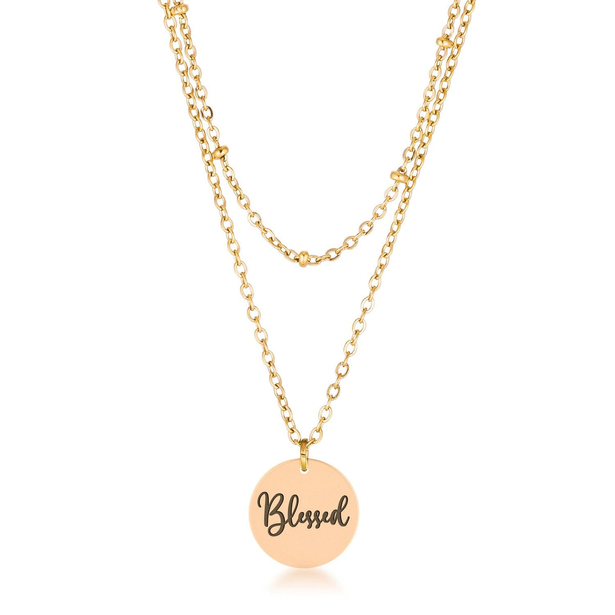 Delicate Gold Plated Necklace Blessed
