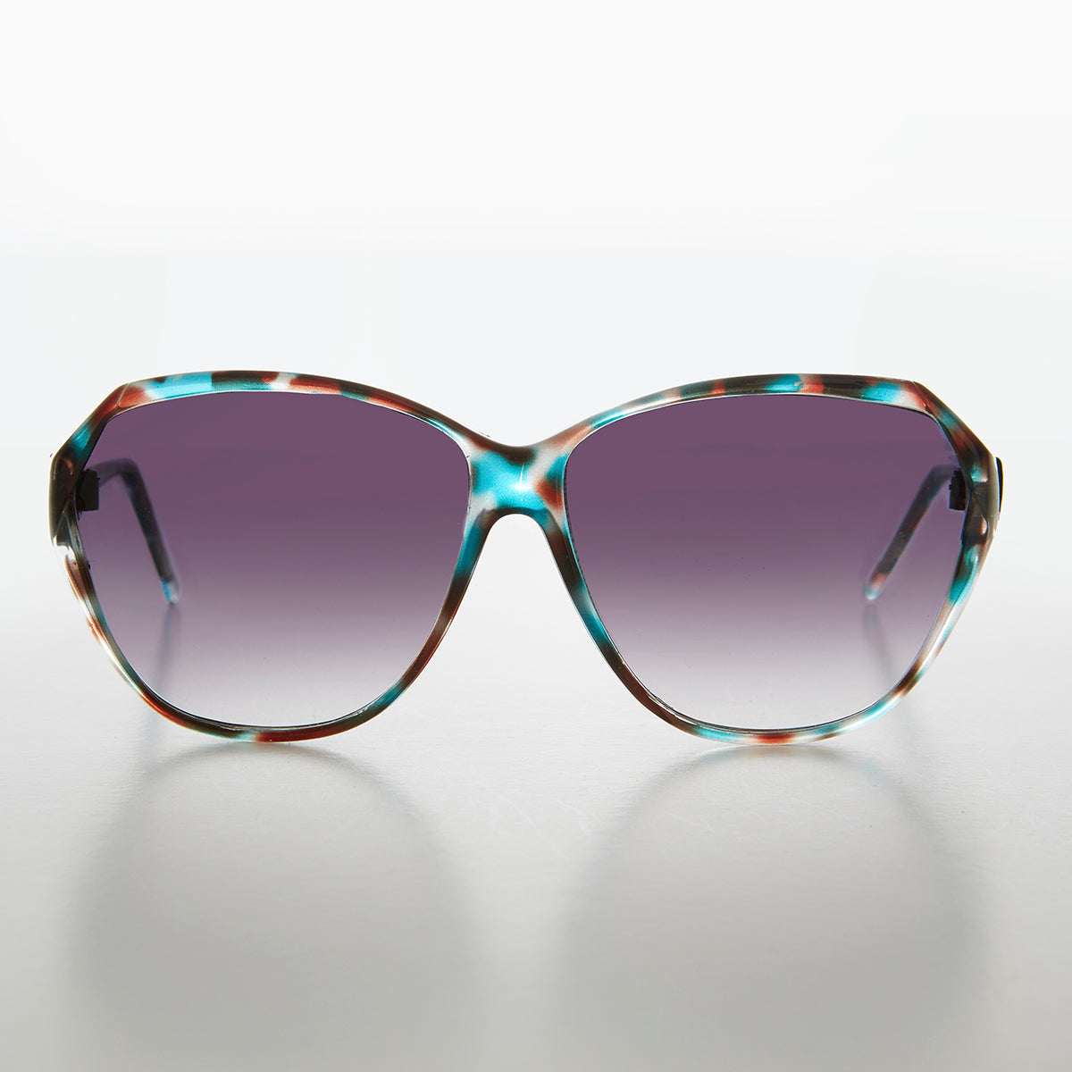 Round Oversized Colorful Butterfly Vintage Sunglass - Nessa
