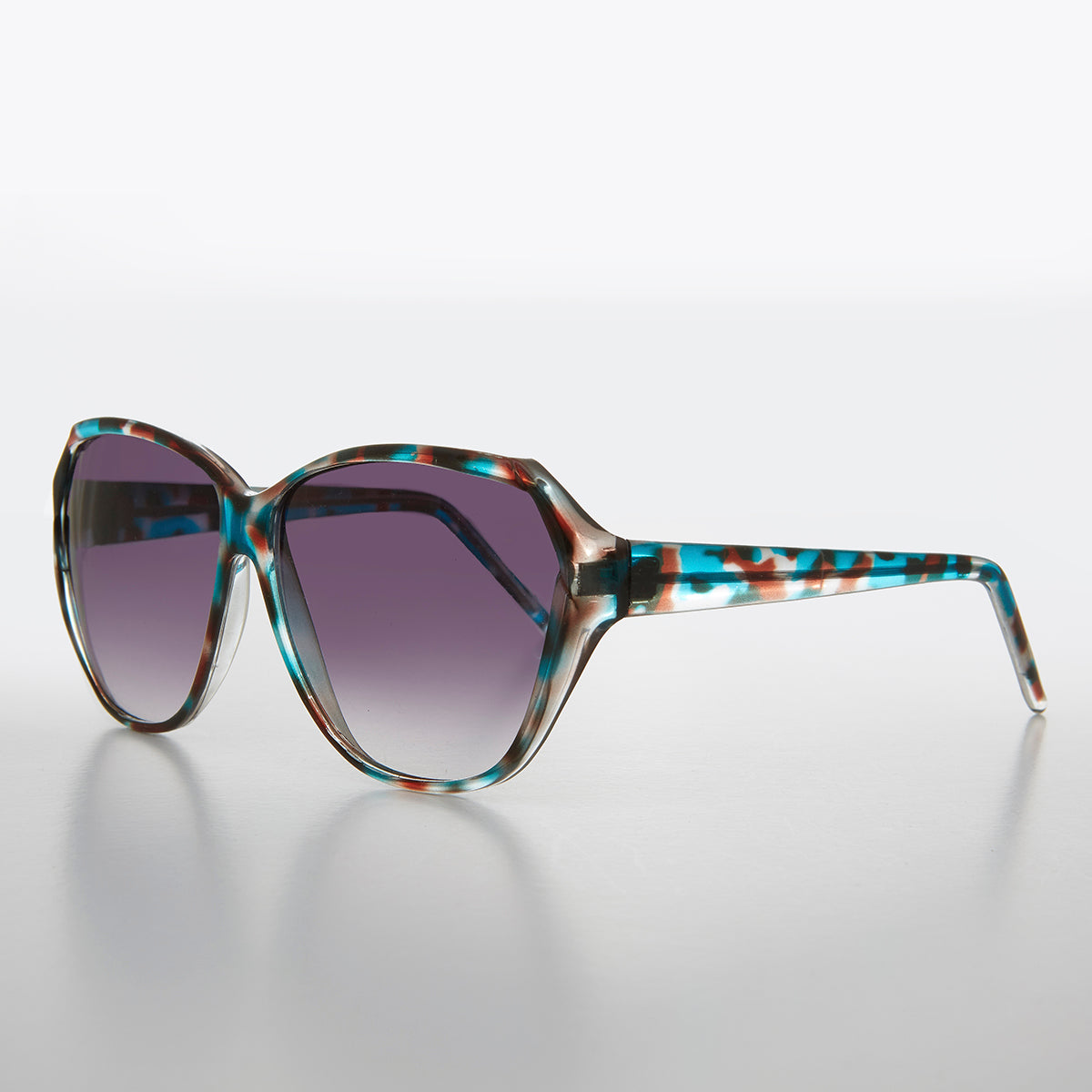 Round Oversized Colorful Butterfly Vintage Sunglass - Nessa