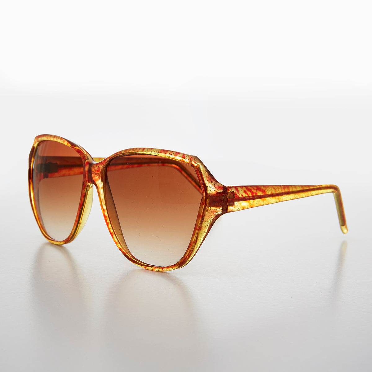 Round Oversized Colorful Butterfly Vintage Sunglass - Nessa