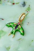 Luna Moth Enamel Ear Cuff (Gold)