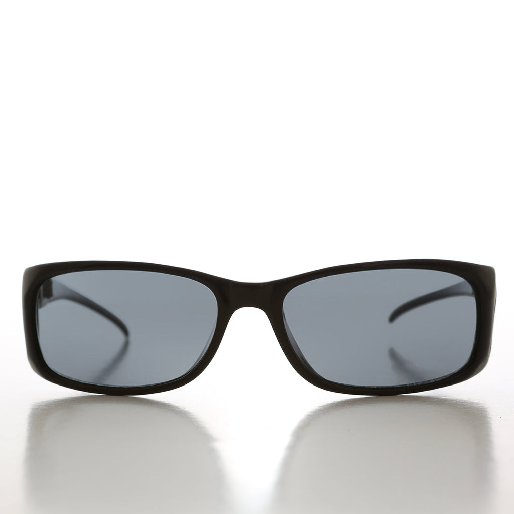 90s Sleek Wrap Sunglasses with Side Shields - Olympic