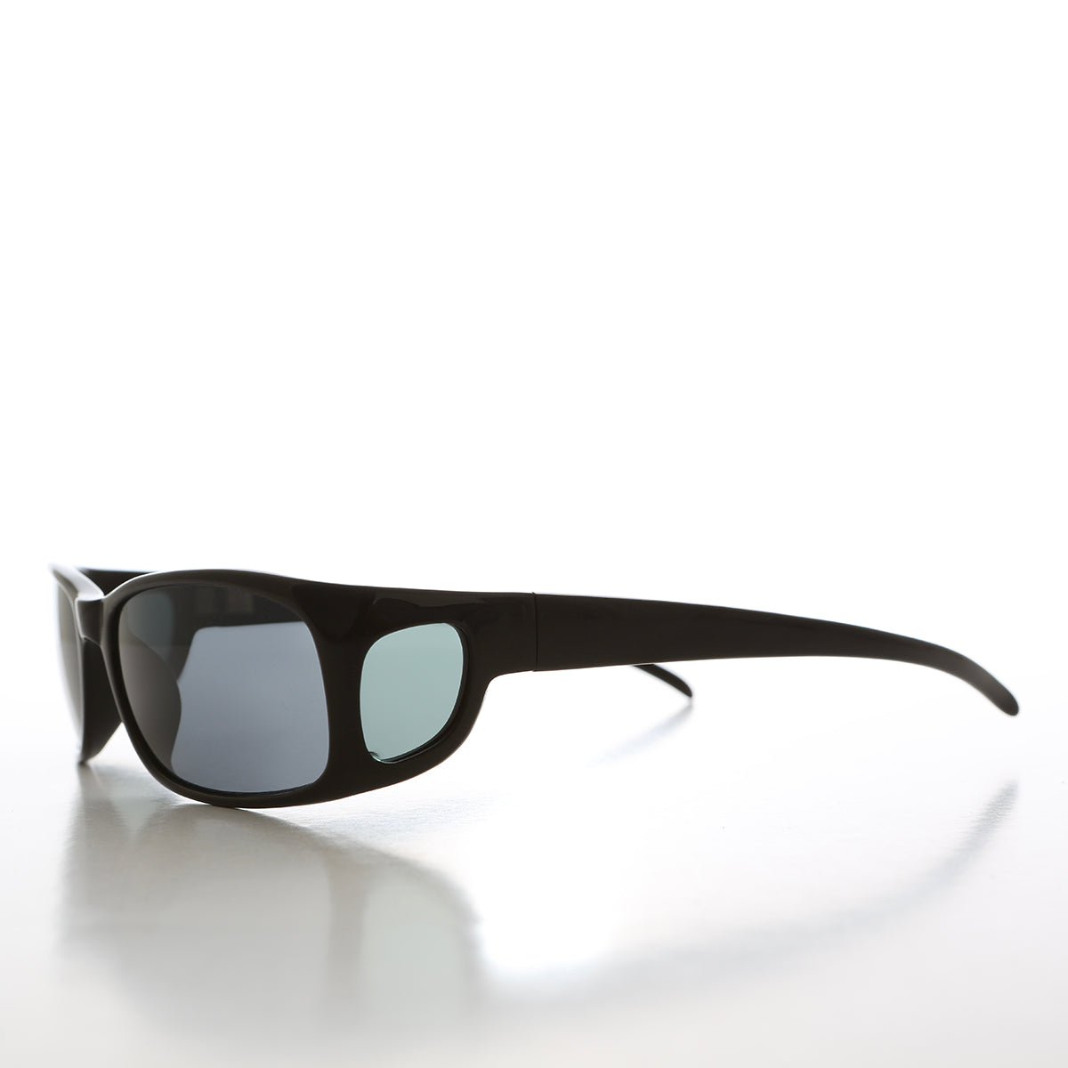 90s Sleek Wrap Sunglasses with Side Shields - Olympic