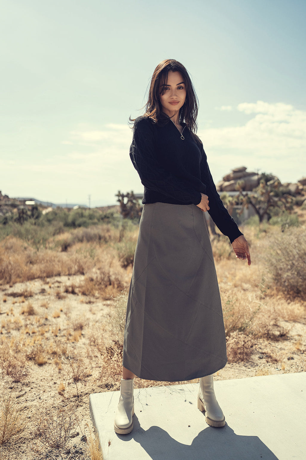 WOOL SEAM SKIRT