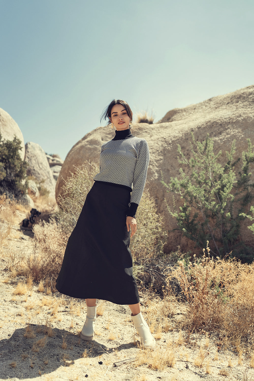 WOOL SEAM SKIRT