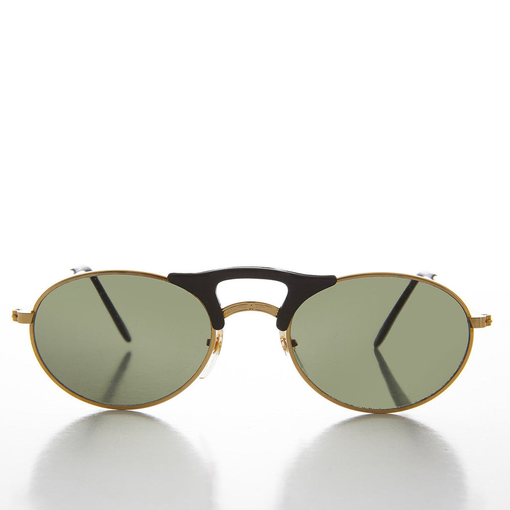 Small Oval Combination Frame Vintage Sunglasses - Orpheus