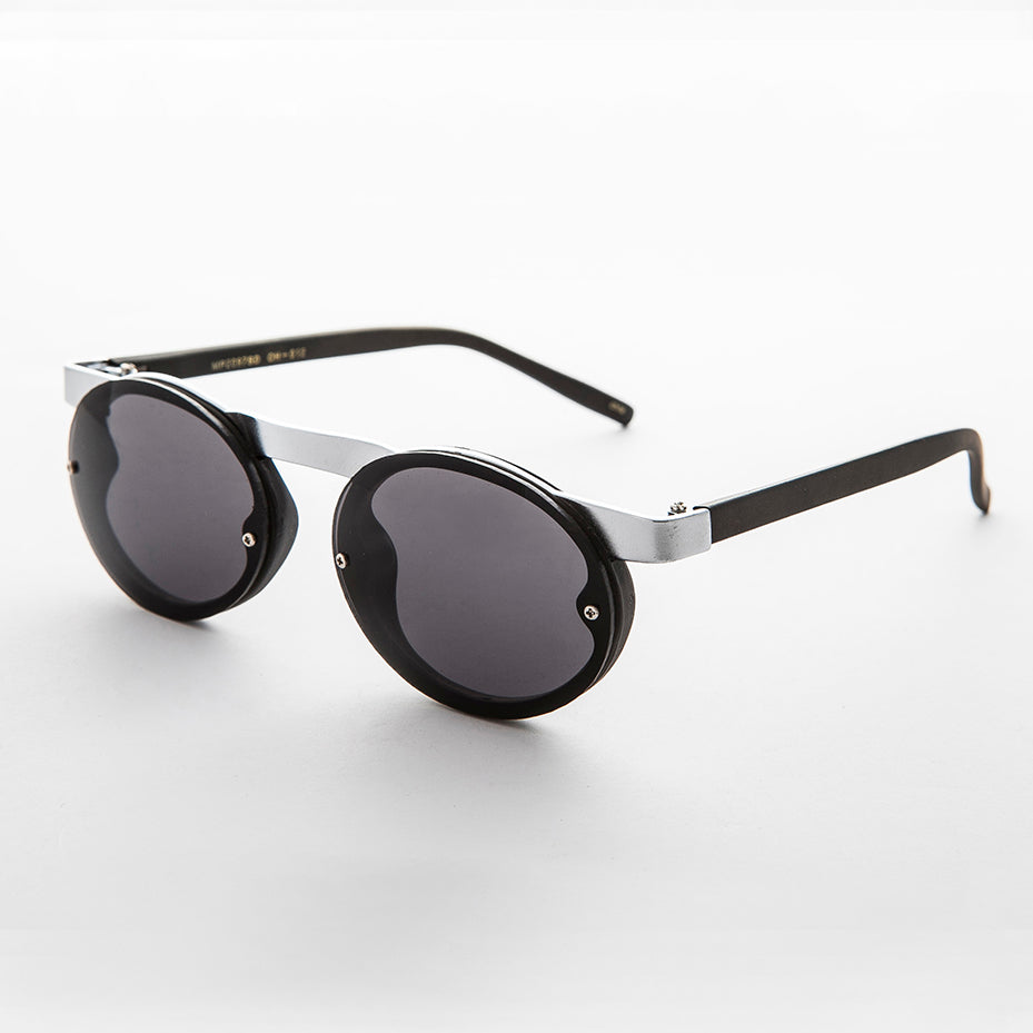 90s Oval Goth Sunglasses with Floating Brow line - Oswald