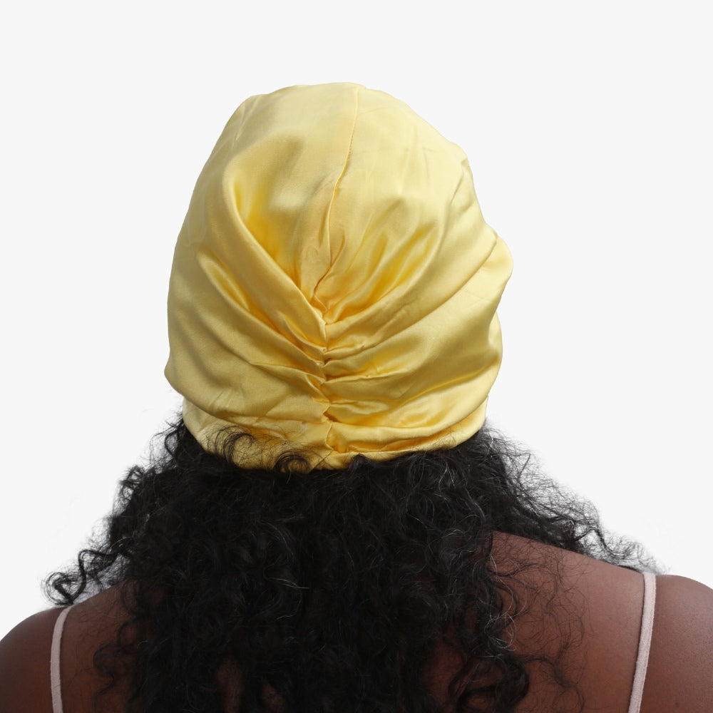 Organic Silk Hair Bonnet Sunshine Yellow