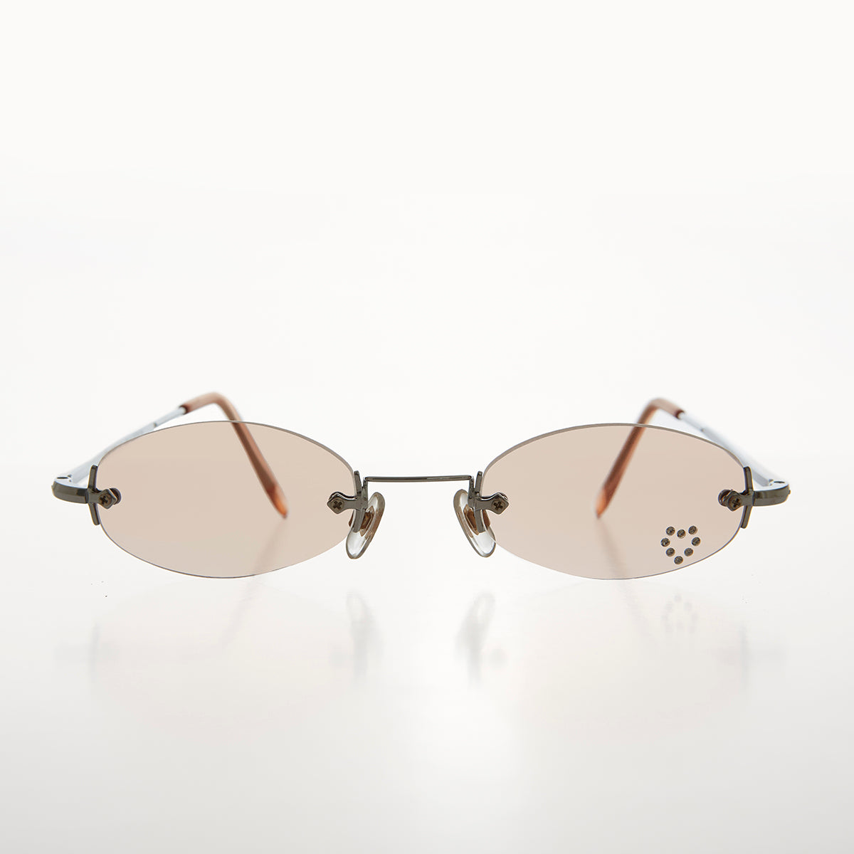 Micro Sunglass with Heart Rhinestone Accent - Primo