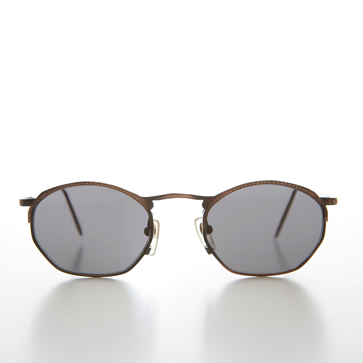 Semi Octagon Unisex Metal Vintage Sunglass  - Onas