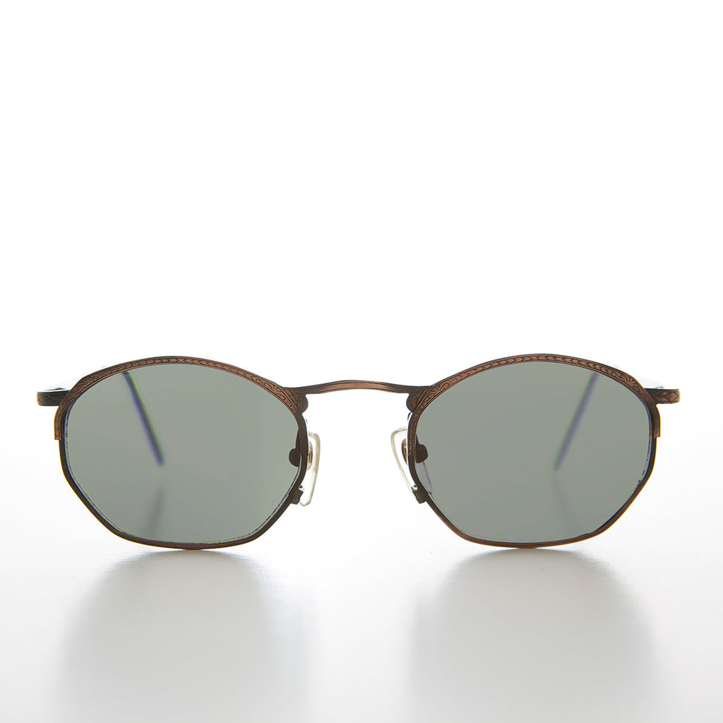 Semi Octagon Unisex Metal Vintage Sunglass  - Onas