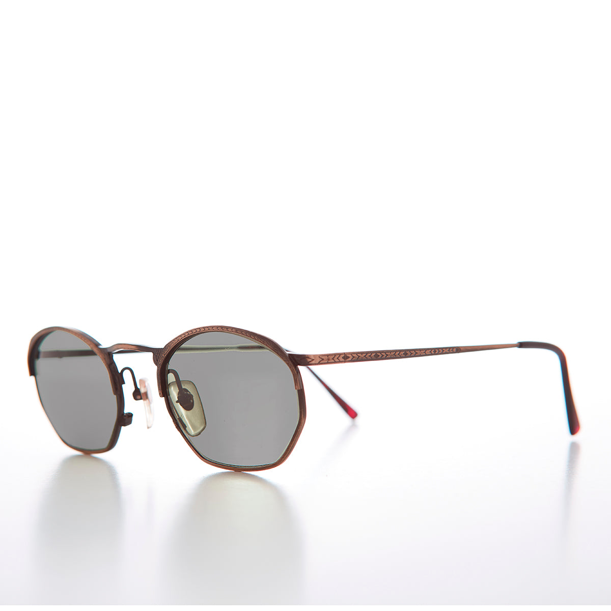 Semi Octagon Unisex Metal Vintage Sunglass  - Onas