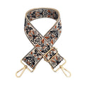 Gray & Brown Western Design Bag Strap - Gold Hardware