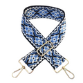 Blue Medallion Bag Strap - Gold Hardware