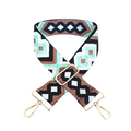 Teal & Brown Boho Bag Strap - Gold Hardware
