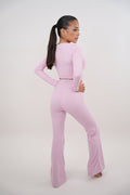 I Am Present Pink Stretch Flare Legging