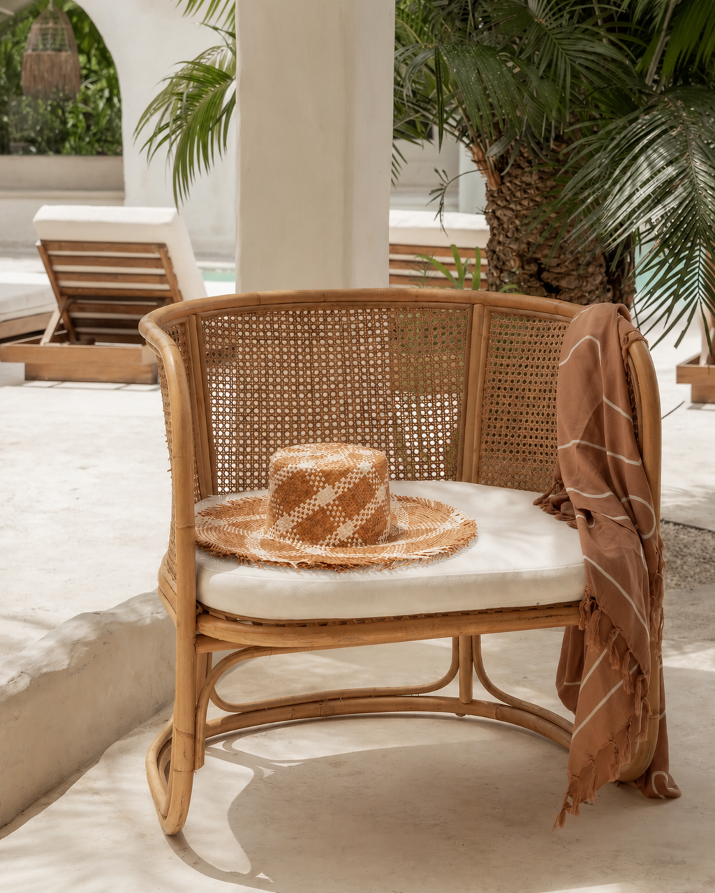 Plaid Patterned Sun Hat