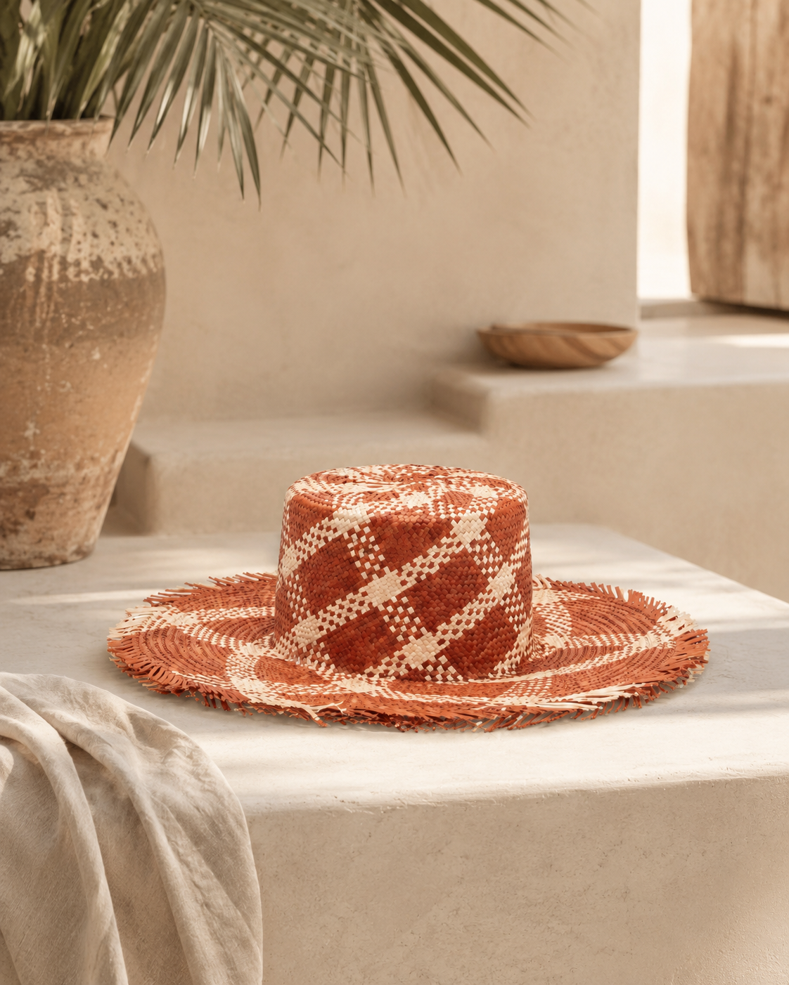 Plaid Patterned Sun Hat