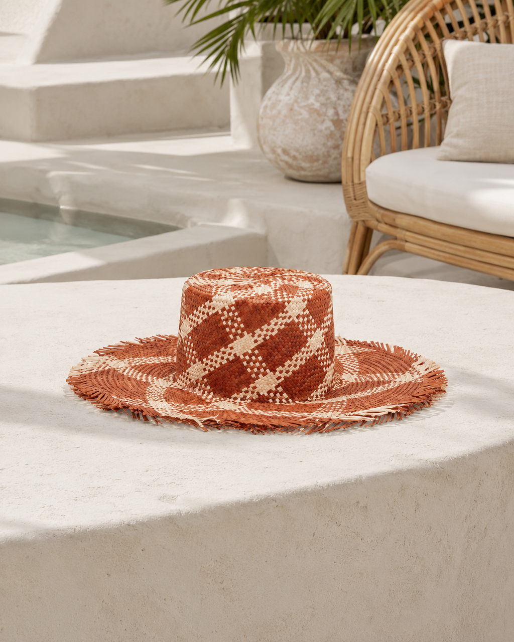 Plaid Patterned Sun Hat