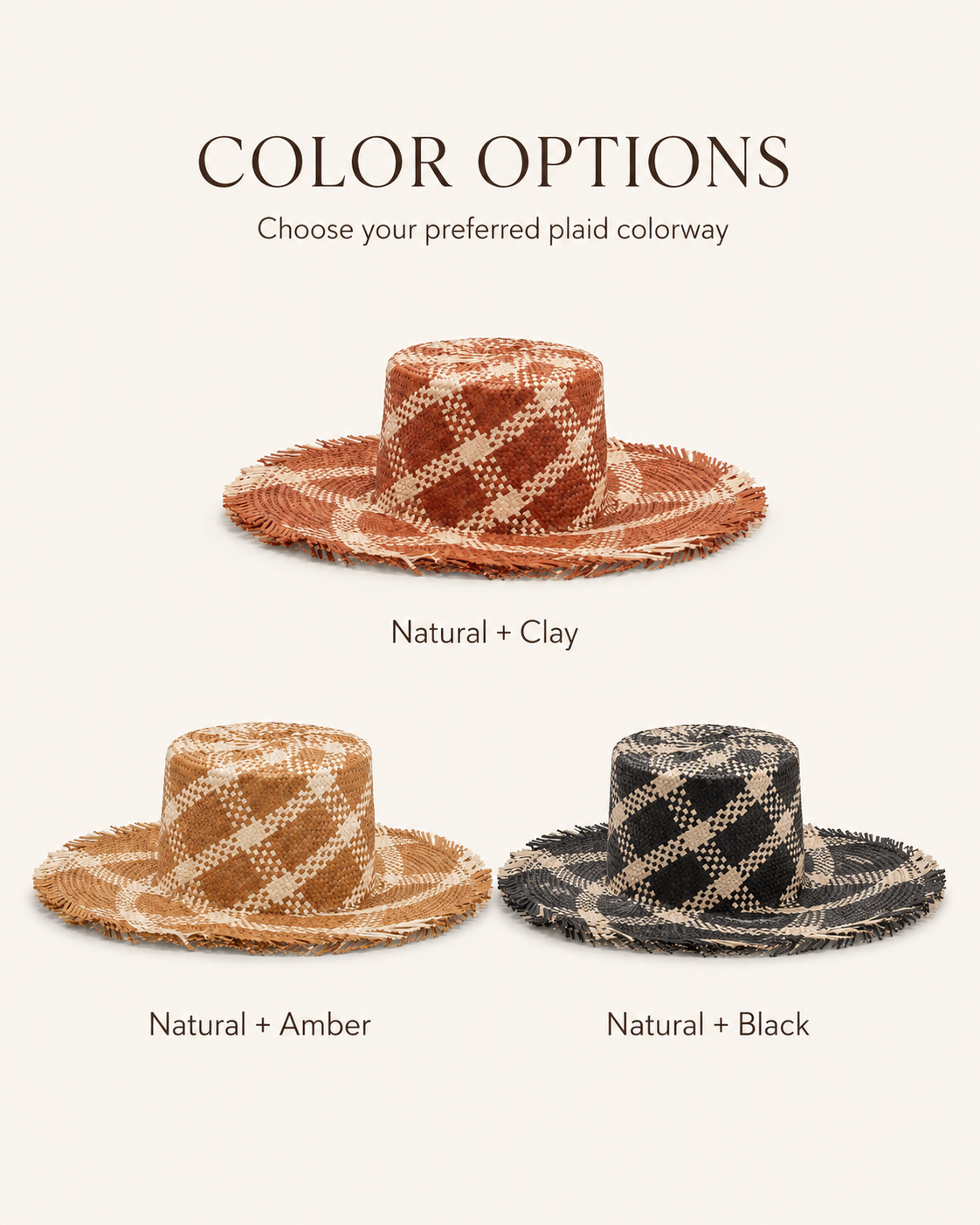Plaid Patterned Sun Hat