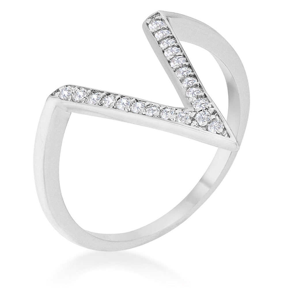 Avera Michelle 0.2ct Cubic Zirconia Delicate V-Shape Ring