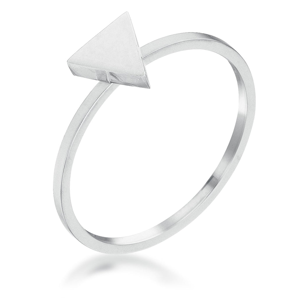 Avera Stainless Steel Triangle Stackable Ring In Pink