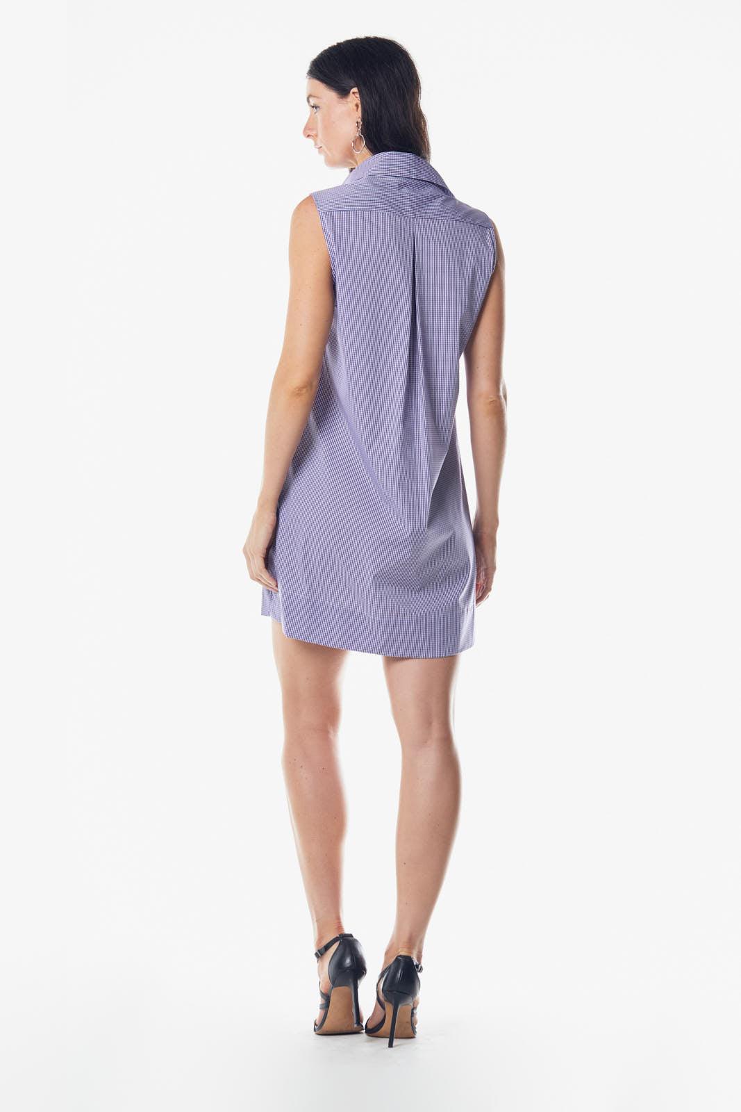 Italian Cotton Sleeveless Dress in Purple – Chic Summer Wear