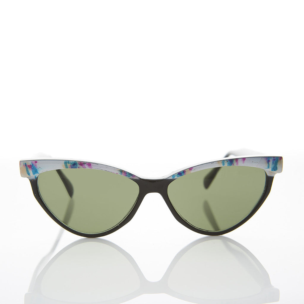Cat Eye Vintage Sunglass with Raised Browline - Raga