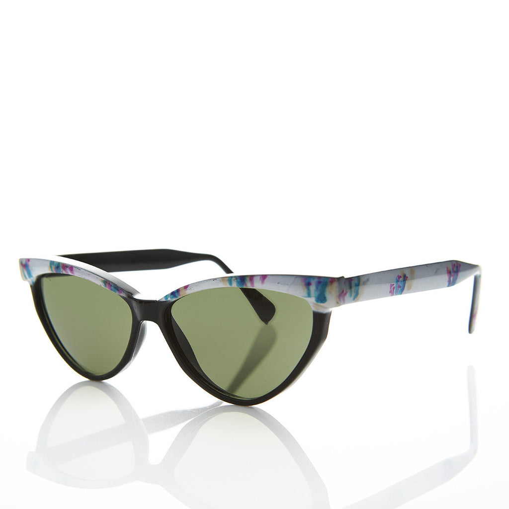 Cat Eye Vintage Sunglass with Raised Browline - Raga