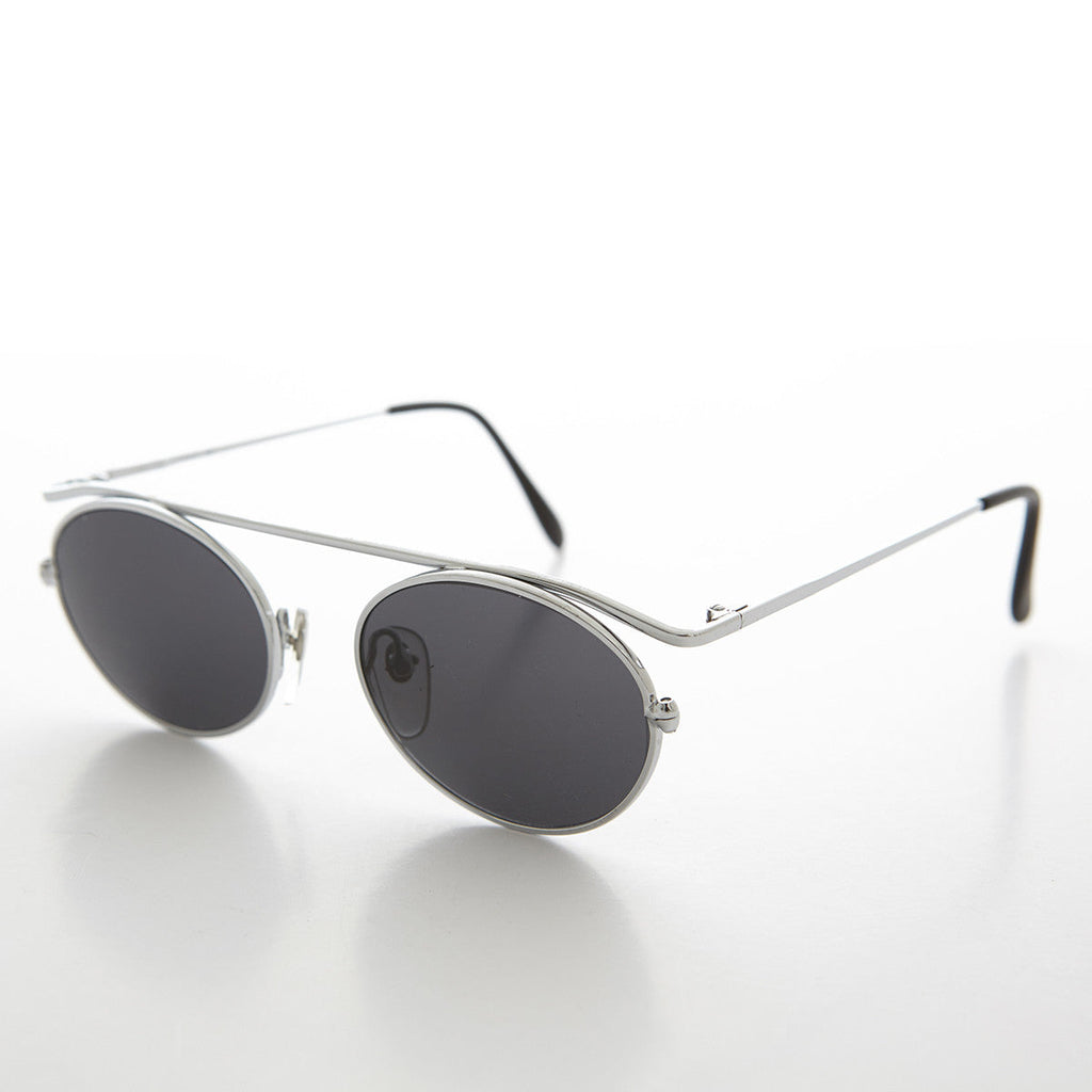 Steampunk 90s Metal Aviator Vintage Sunglass - Raven