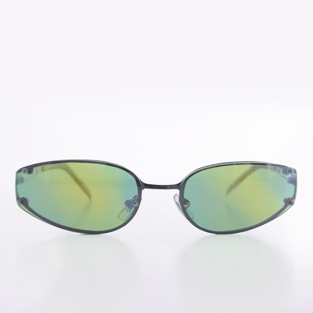 Oval Y2k Wrap Around Sunglasses - Rickey