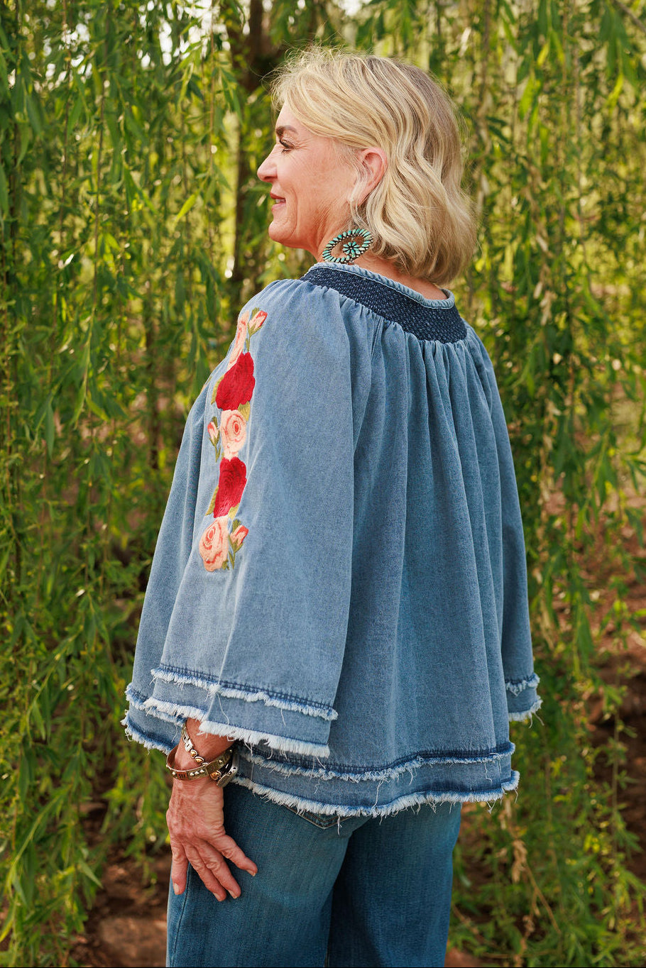 Denim and Rose Top