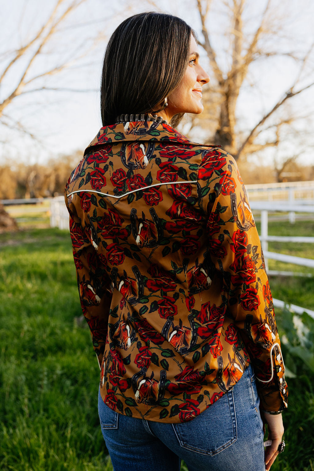 Horses & Horseshoes Button Up