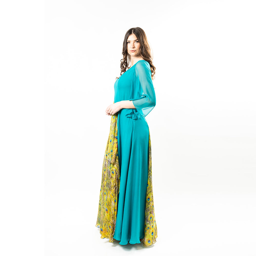 Bell Sleeves Mix-media Maxi