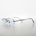 Rimless Tinted Rectangular Lens Reading Glasses - Ryn