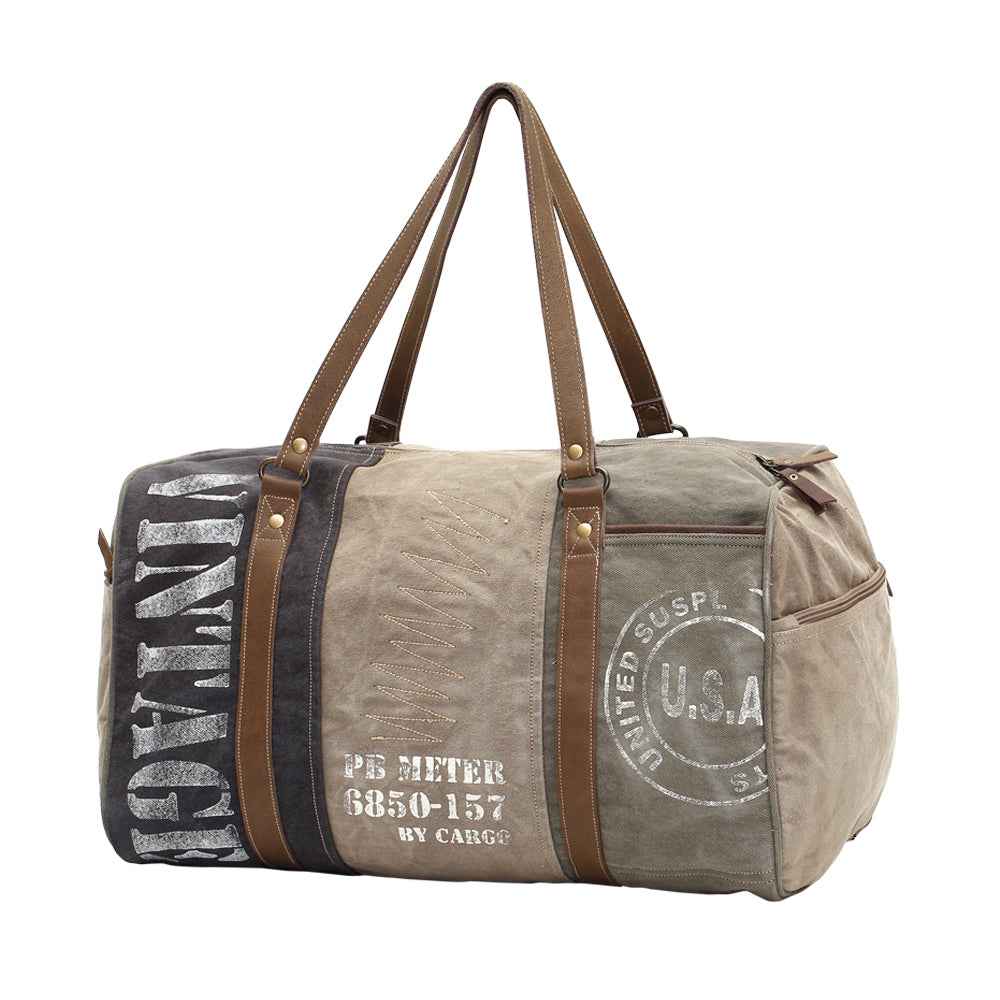 Vintage "Usa" Print Traveller Bag