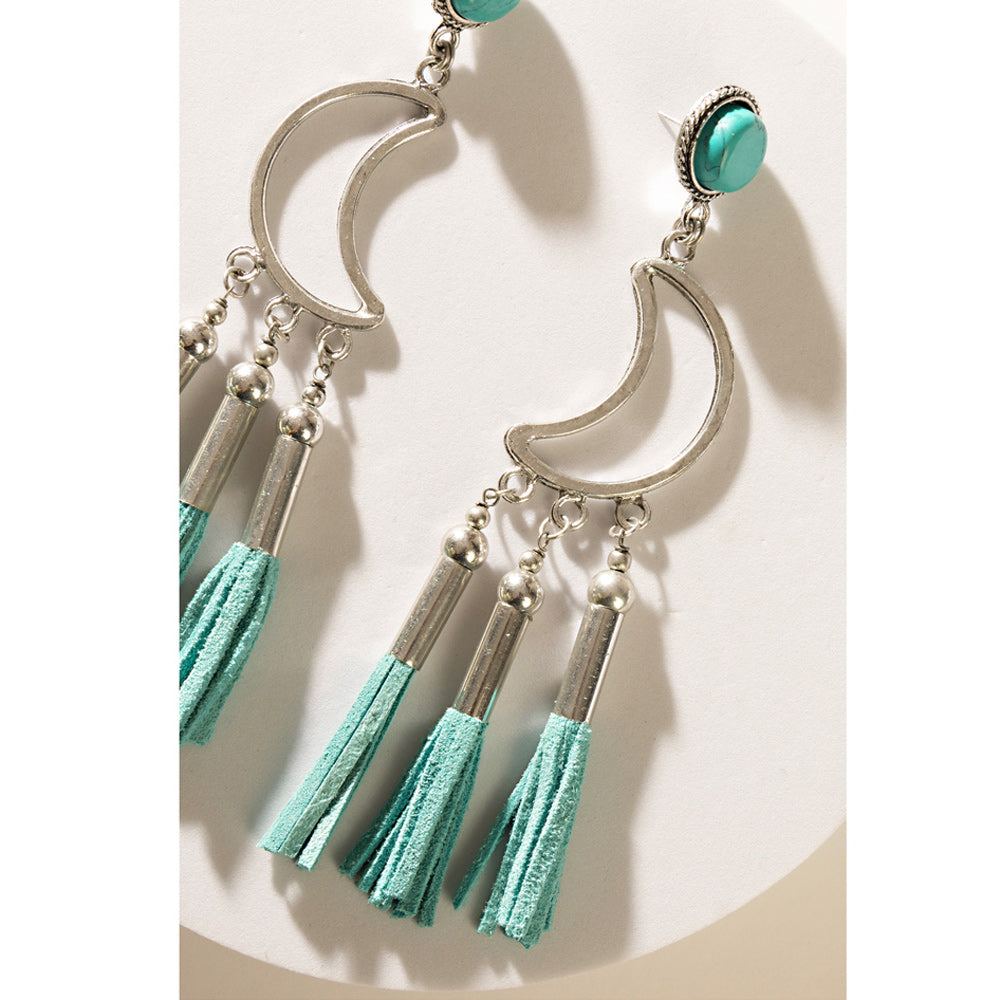 Radiant Moon Earrings In Blue