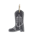 Western Whimsy Leather Key Fob in Bootcut Black