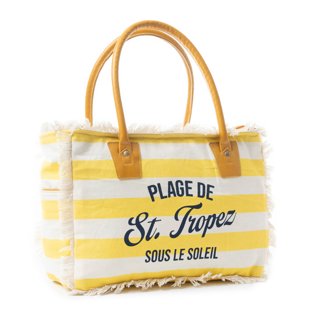 Saint Tropez Tote Bag In Yellow & White