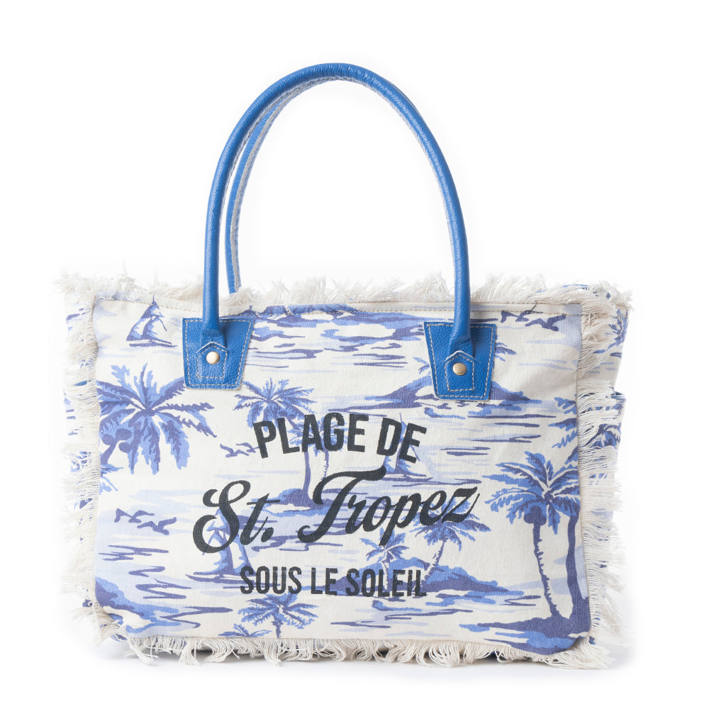 Saint Tropez Tote Bag In Blue & White