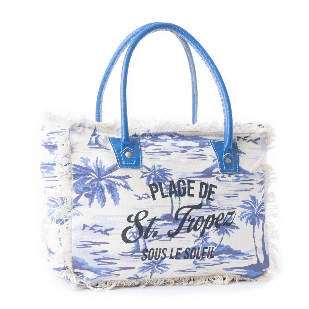 Saint Tropez Tote Bag In Blue & White